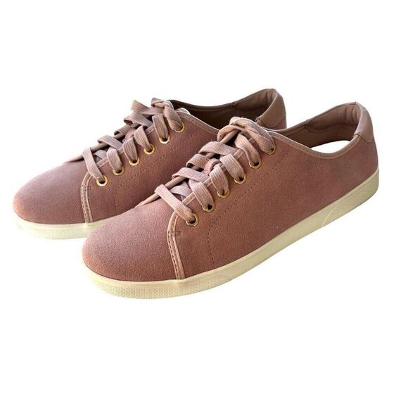 Vionic Brinley Pink Sneaker Suede Lace Up Size 9 Heel Cushion Water Resistant - Picture 2 of 8